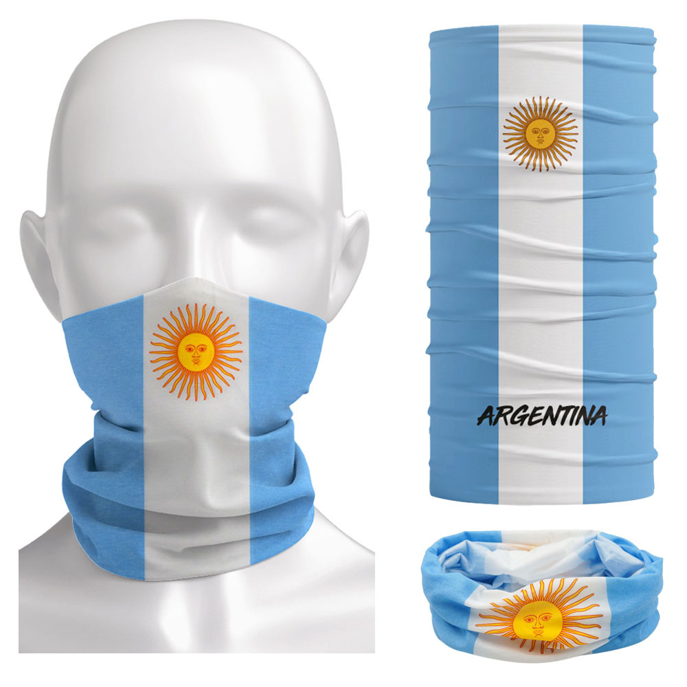 Ascot Neck Scarf - Summer Breathable Argentina Flag Bandana Seamless