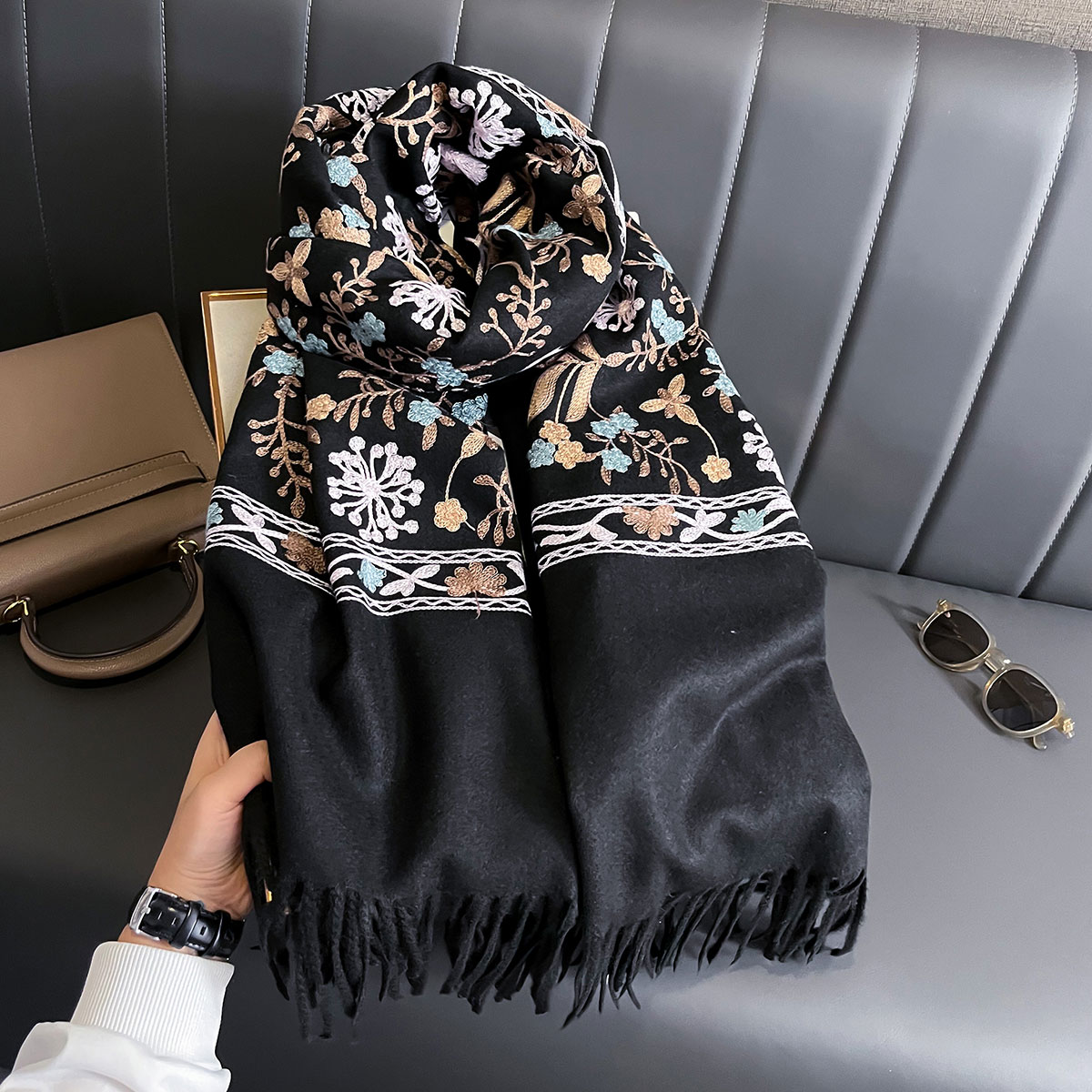New Winter Warm Cashmere Scarf - Woven Scarf Blanket ulasan dan harga