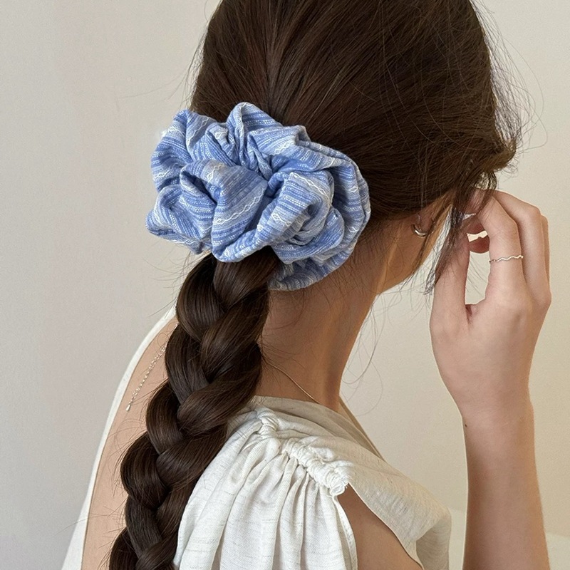2024 Korea Fashion Stripe Hair - Silk Tie Striped ulasan dan harga