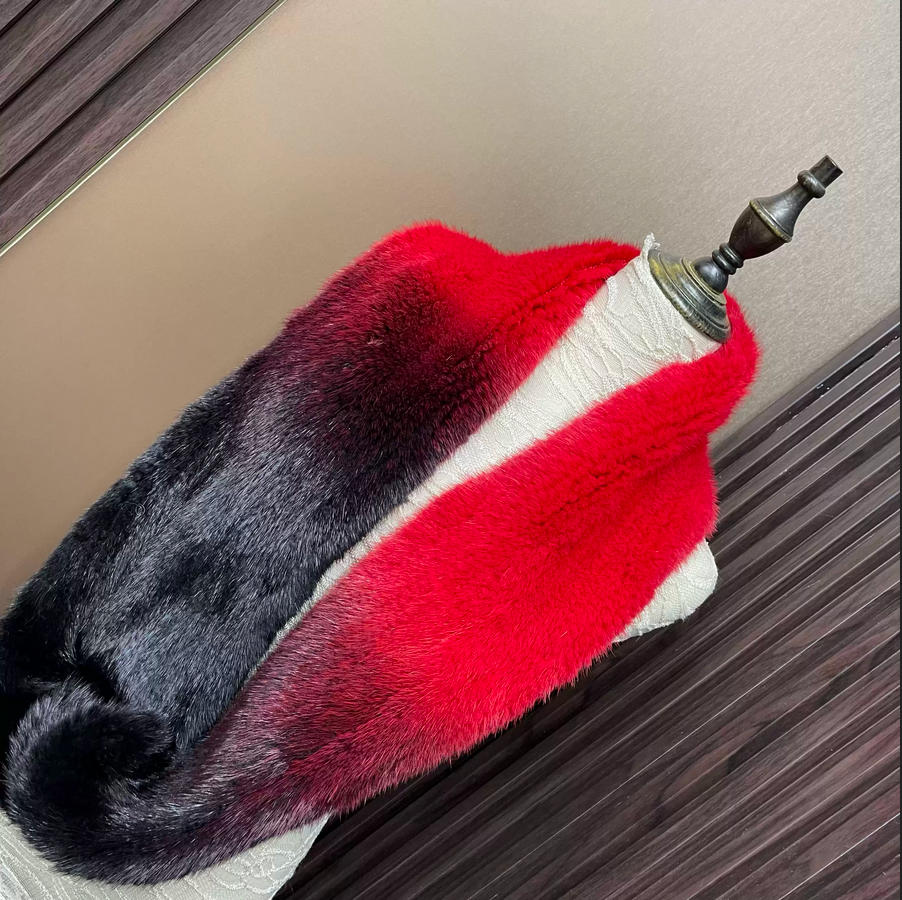 Ombre Color Genuine Mink Fur S - Infinity Scarf Knit ulasan dan harga