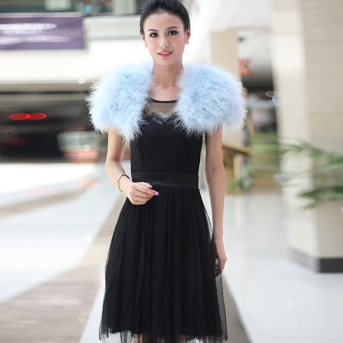 Women Ostrich Feather Boa Shaw - Stole Wedding Shawl ulasan dan harga