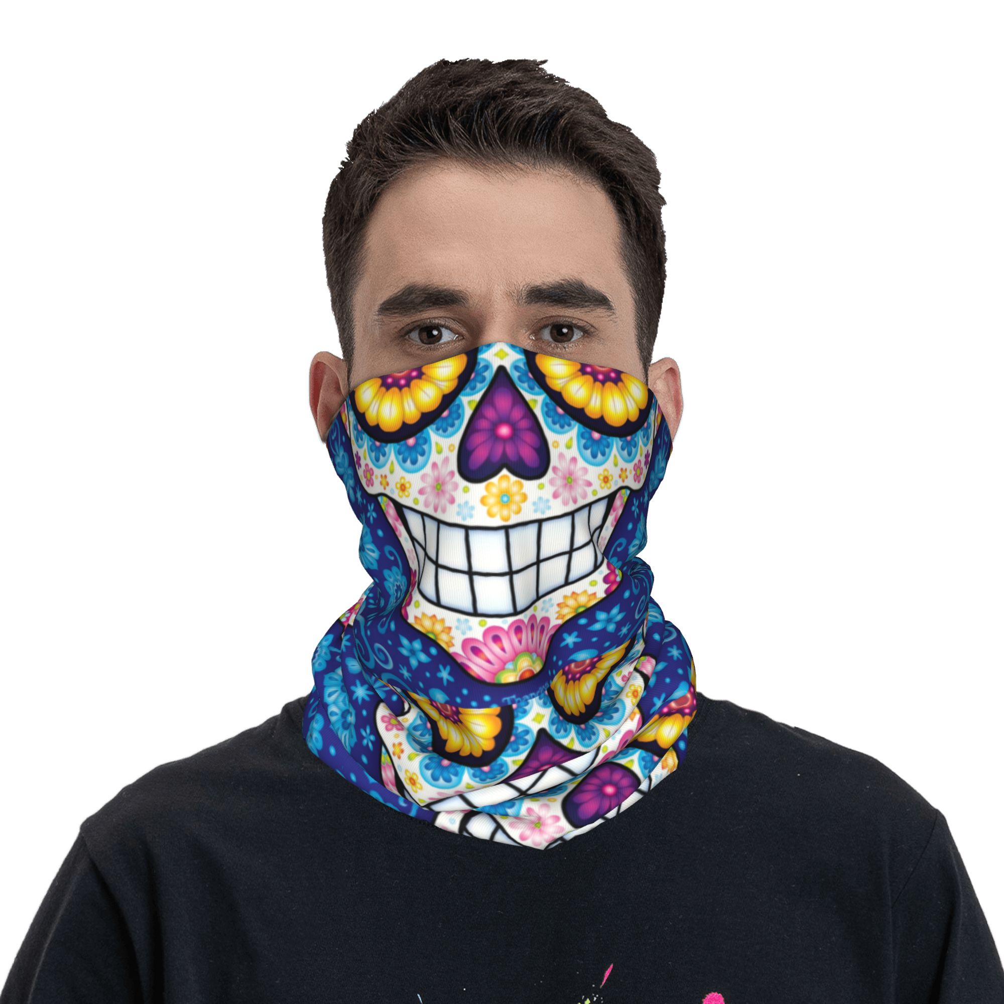 Custom Day Of The Dead Sugar S - Neck Warmer Tube ulasan dan harga