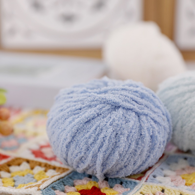 50g Short Plush Yarn 70m, DIY  - Woven Scarf Blanket ulasan dan harga