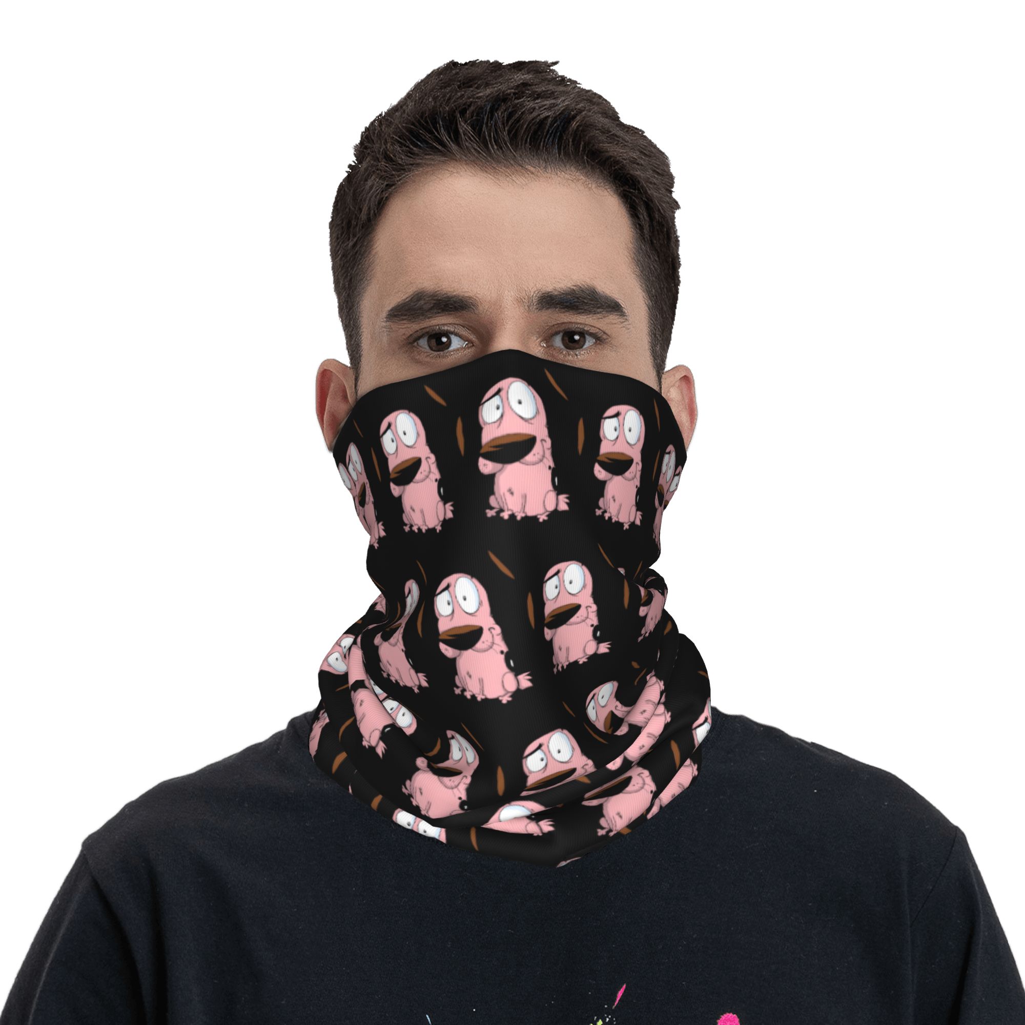 Custom Cartoon Courage Dog Win - Neck Warmer Tube ulasan dan harga
