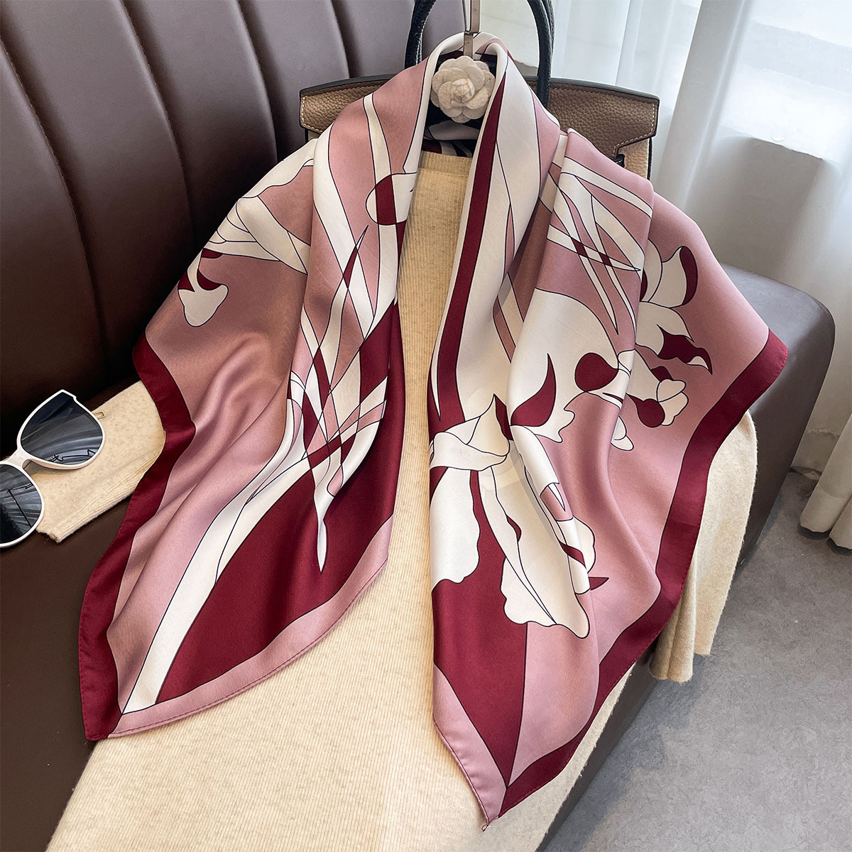 Luxury 90*90Cm Square Scarf Tw - Ascot Neck Scarf ulasan dan harga