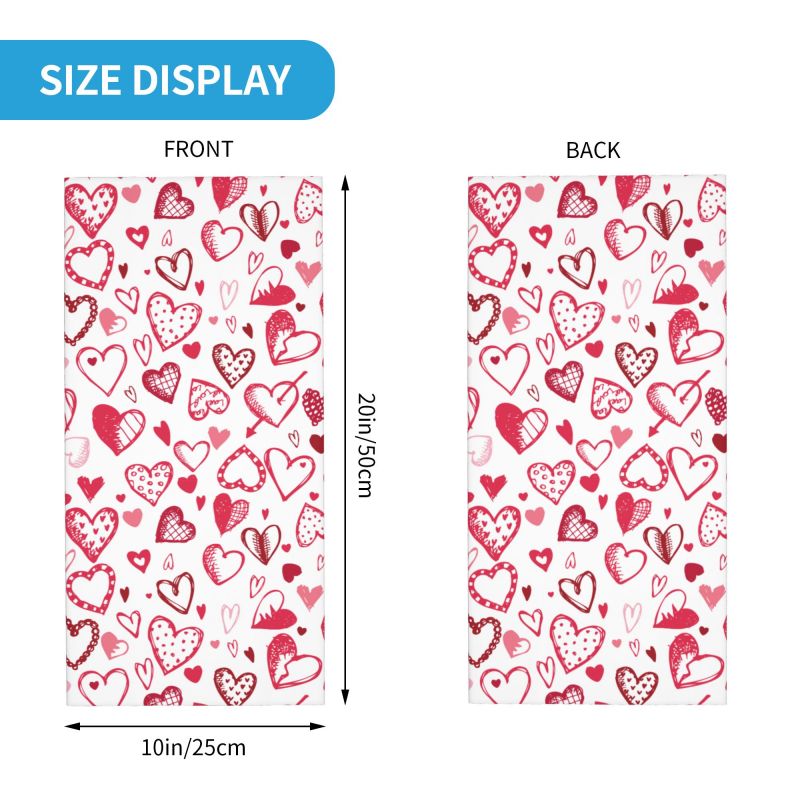 Pink Red Love Hearts Bandana N - Neck Warmer Tube ulasan dan harga