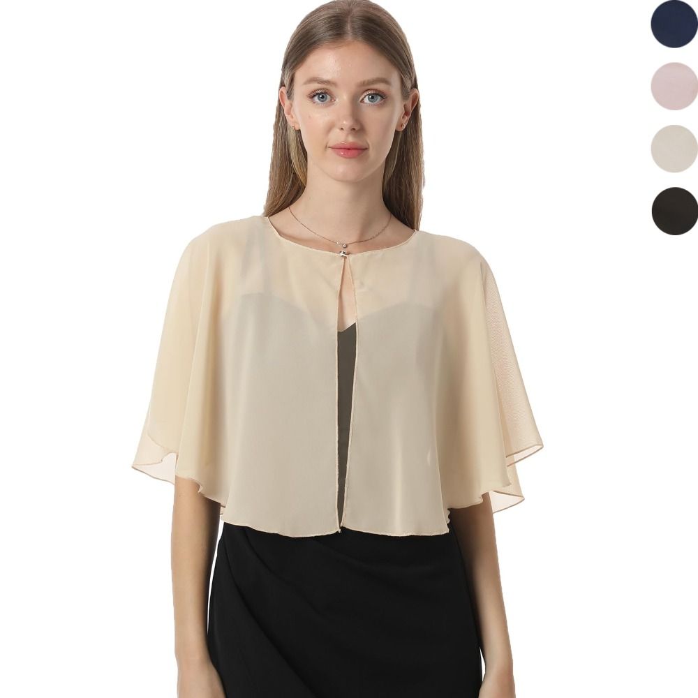 Vintage Sheer Chiffon Capelet  - Stole Wedding Shawl ulasan dan harga