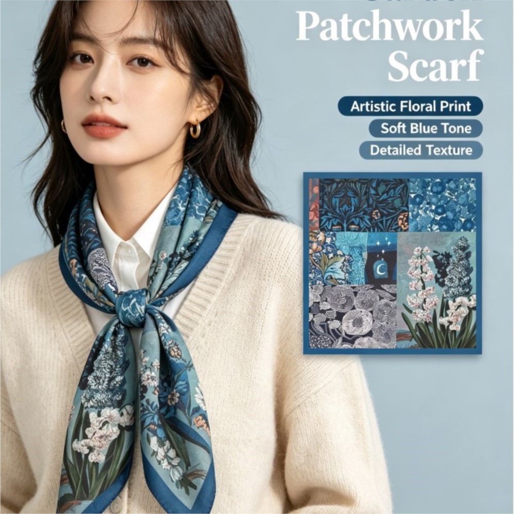 70cm Retro Paisley Square Scar - Bandana Cotton ulasan dan harga