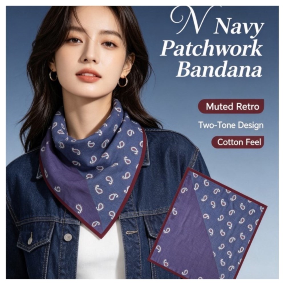 70cm Retro Paisley Square Scar - Bandana Cotton ulasan dan harga