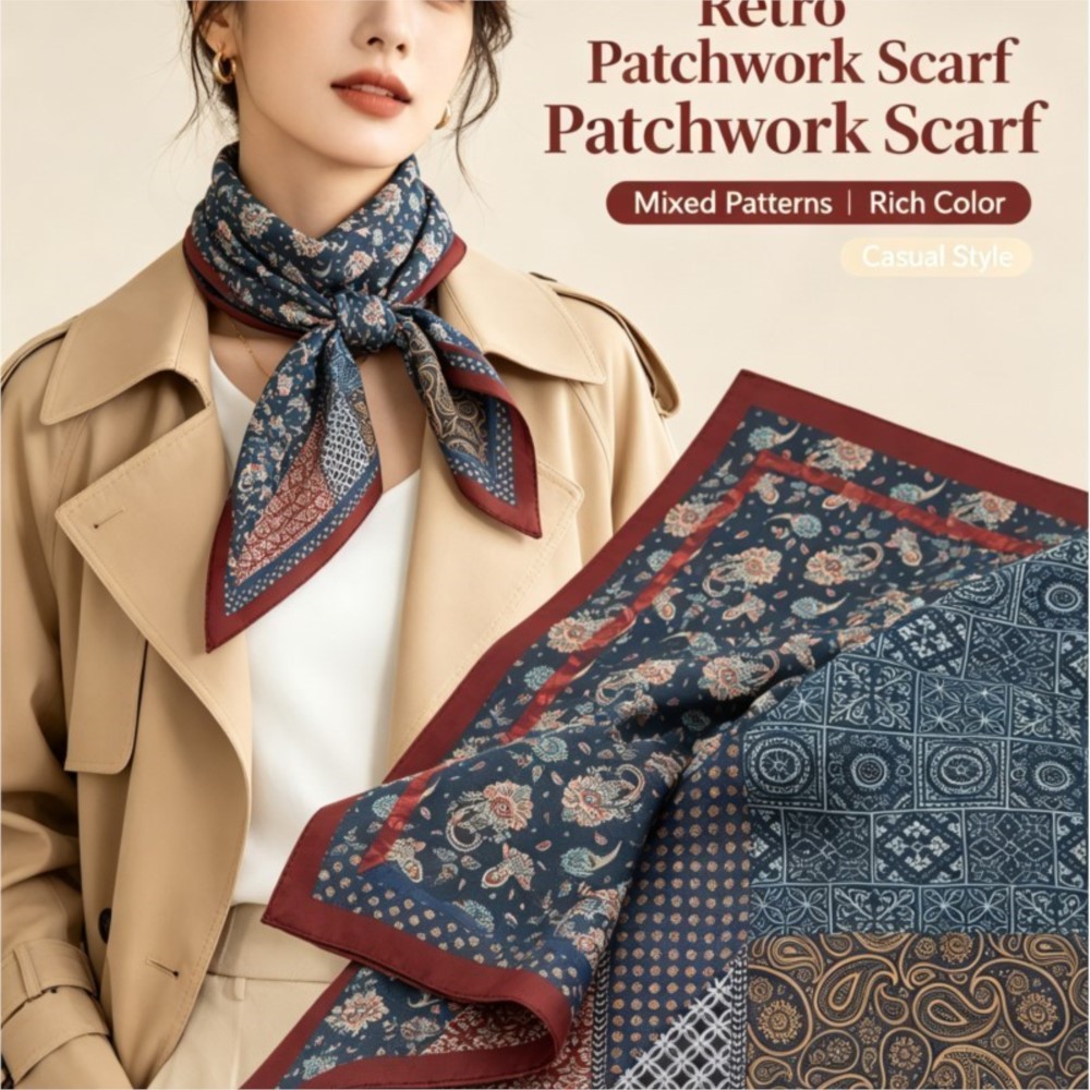 70cm Retro Paisley Square Scar - Bandana Cotton ulasan dan harga