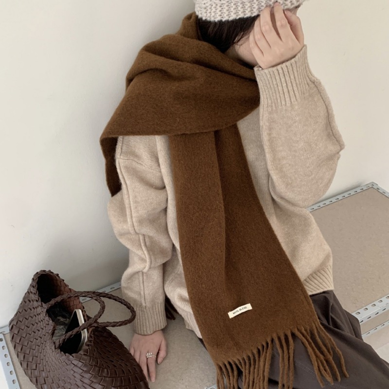 Korean Version Chic Solid Tass - Muffler Men Wool ulasan dan harga