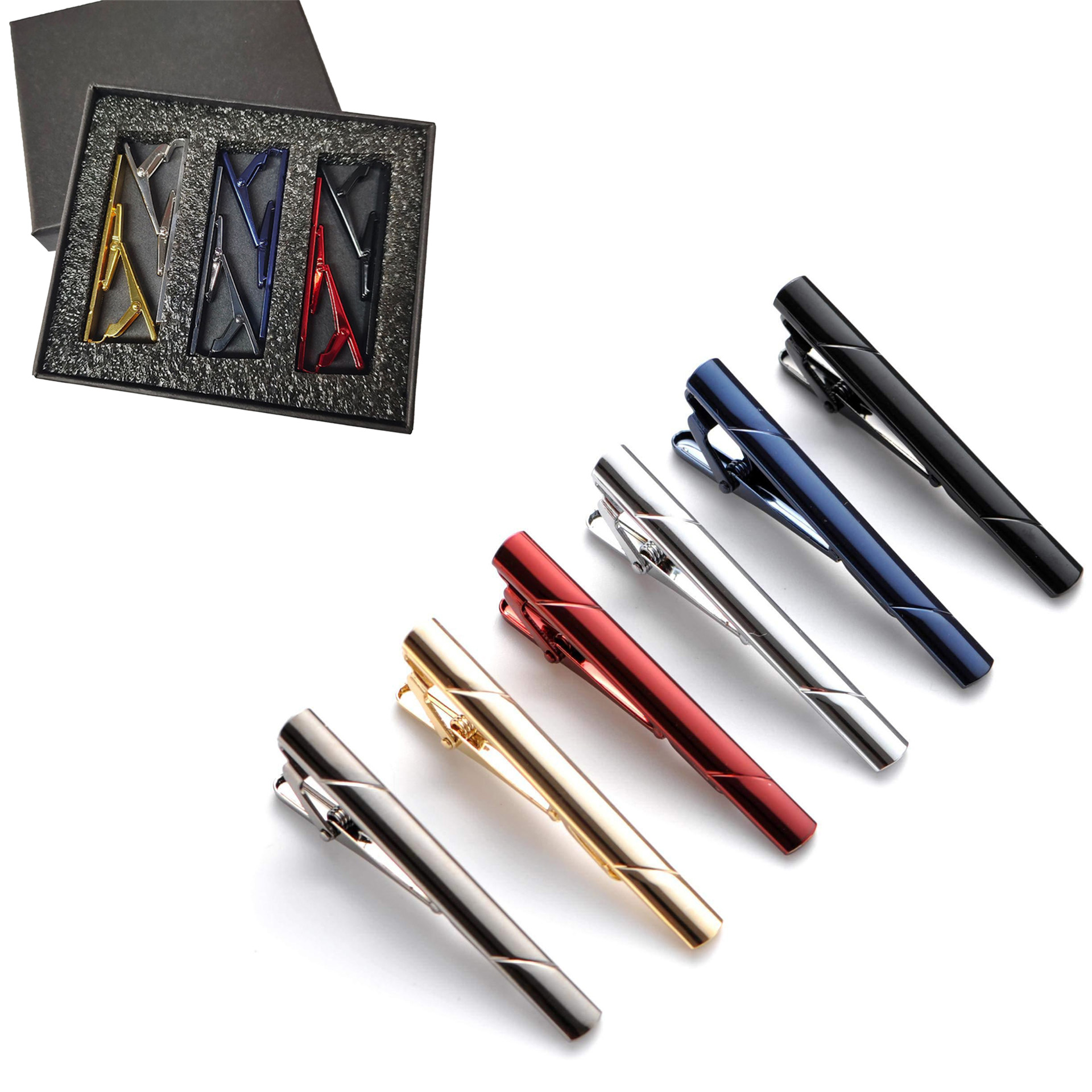 Metal Necktie Tie Clips 1/4/6  - Tie Bar Set Gift ulasan dan harga