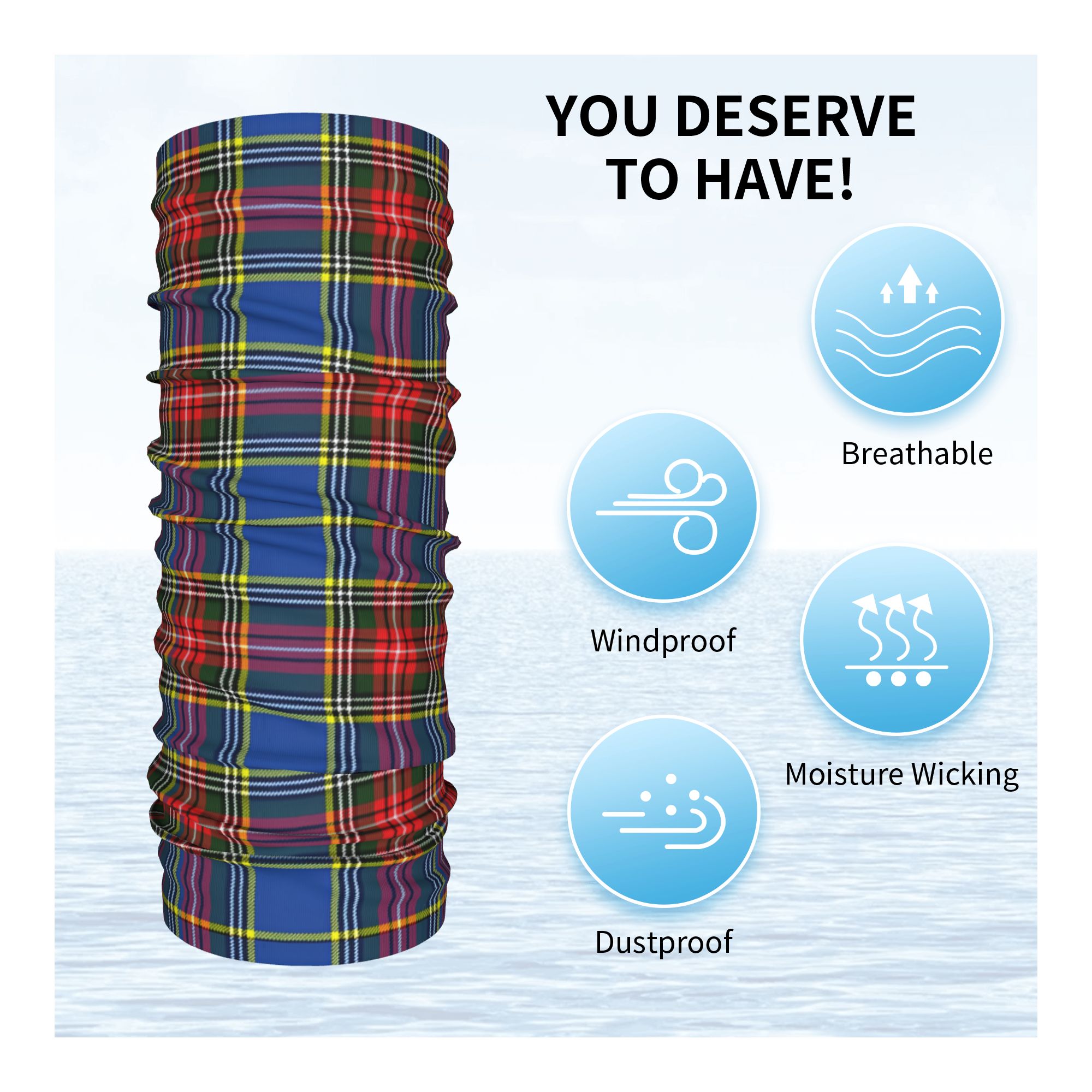 Custom Royal Tartan Plaid Wint - Neck Warmer Tube ulasan dan harga