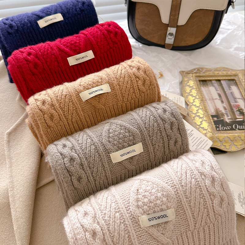 Luxury 100% Wool Scarf Women M - Muffler Men Wool ulasan dan harga