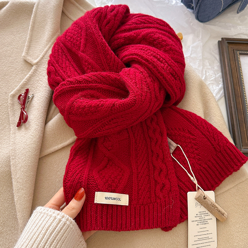 Luxury 100% Wool Scarf Women M - Muffler Men Wool ulasan dan harga