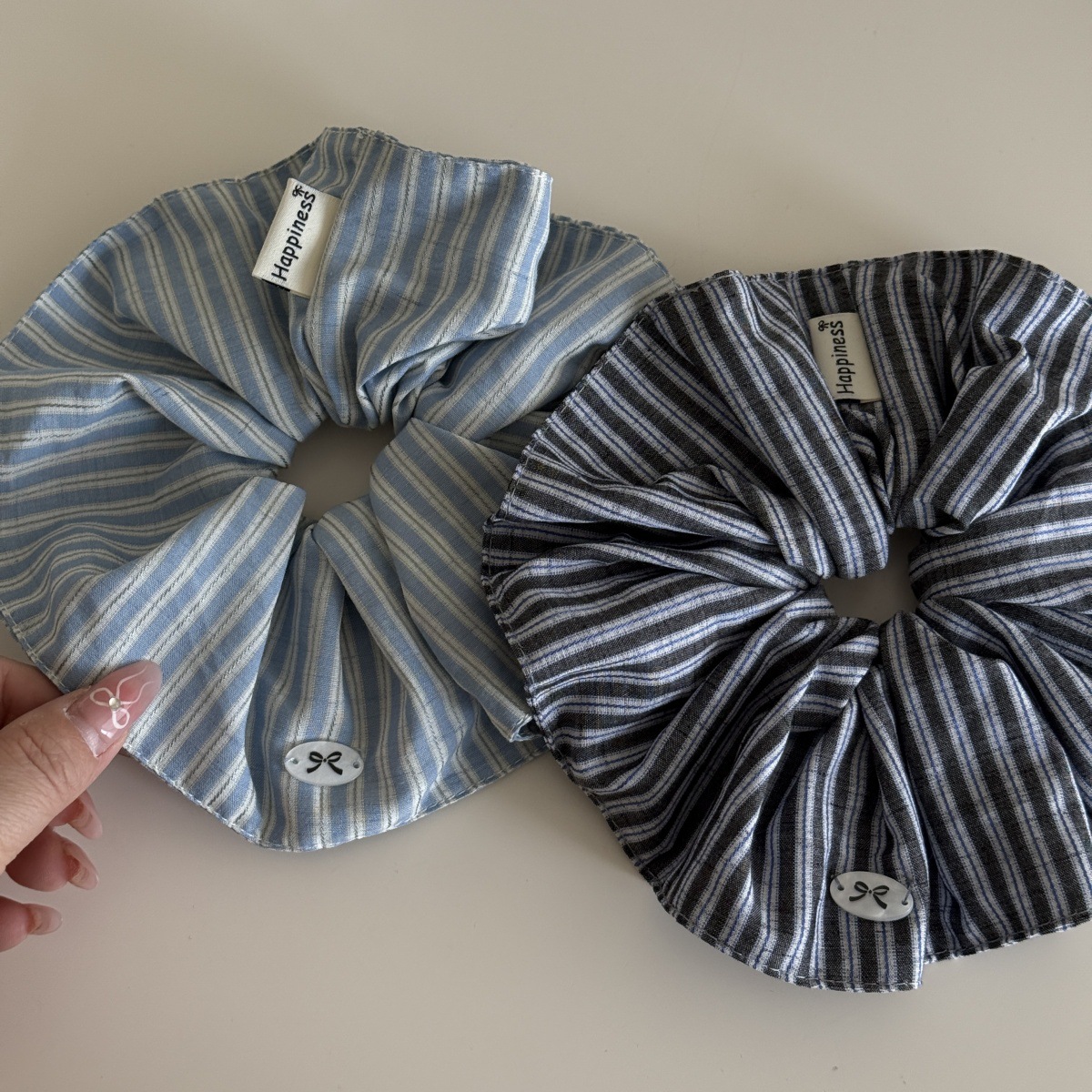 Korea Fashion Stripe Hair Rubb - Silk Tie Striped ulasan dan harga